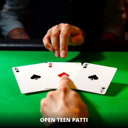 GoExch9 Open Teen Patti round with face-up cards