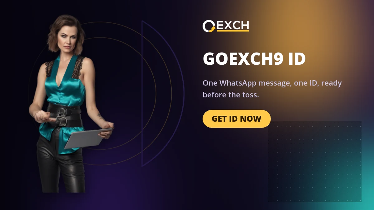 GoExch9 ID new account banner with a Get ID Now button