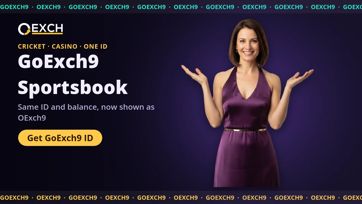 GoExch9 now OExch9 official login banner with a Get ID button